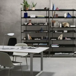 Muuto Dining Tables*70/70 dining table 170x85 cm, linoleum-Plywood-White Black