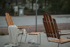 Grythyttan Stålmöbler Seating*A3 table/footstool, Teak-hot-dip galvanized stand Brown