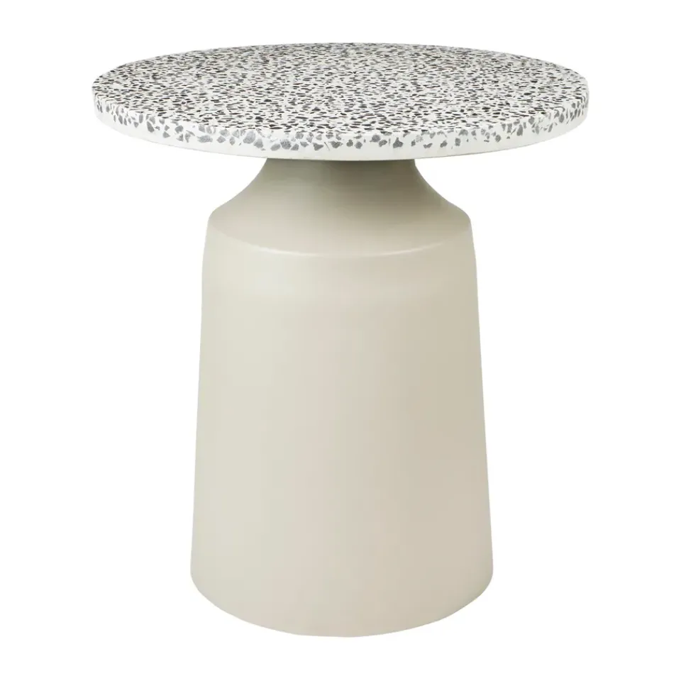 Broste Copenhagen Side Tables*Agari side table Ø45x45 cm, Rainy day grey-black GreyBeige