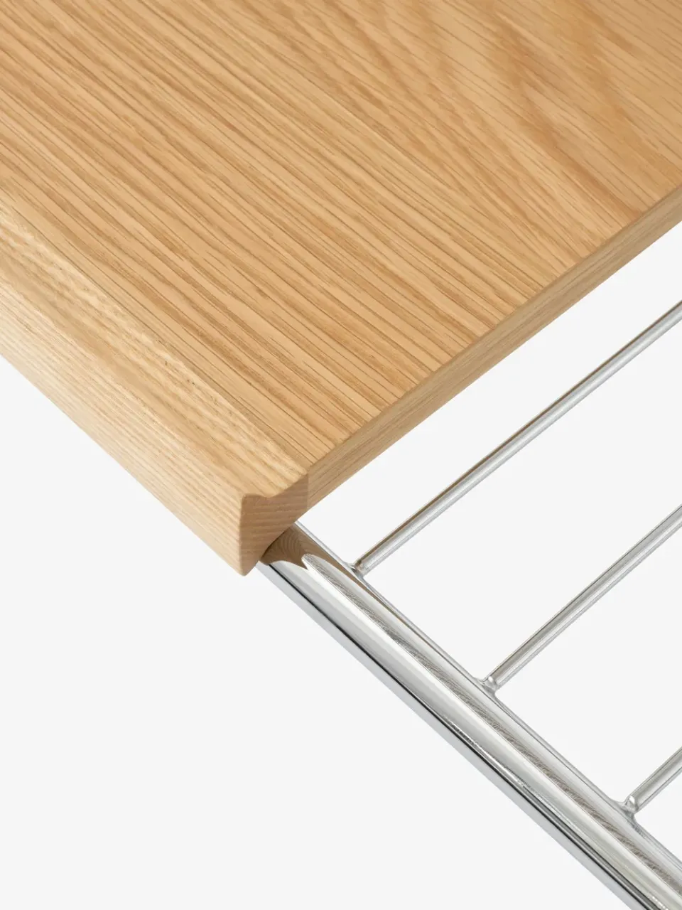 &Tradition Serving Trolleys*Alima storage trolley varnished oak, Chrome & lacquered oak BrownSilver-coloured