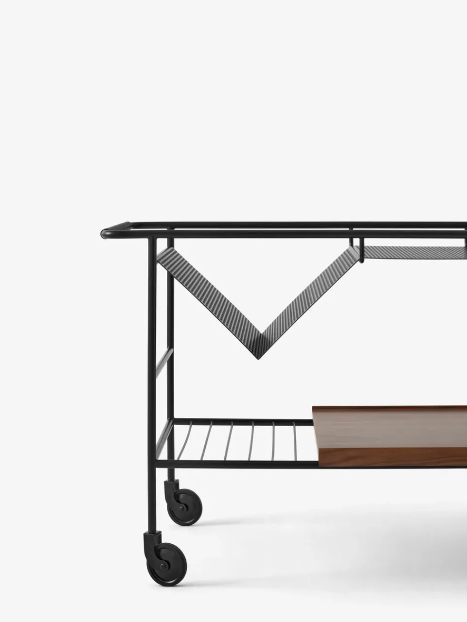 &Tradition Serving Trolleys*Alima storage trolley varnished walnut, Black & lacquered walnut BlackBrown