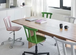 Stolab Office Chairs*Alt chair swivel base upholstered seat birch, Vidar 4, 633 -mauve 27 Pink
