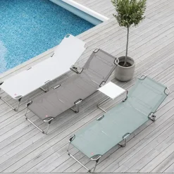 Fiam Seating*Amigo XXL sun lounger, Fabric sage -aluminium frame Green