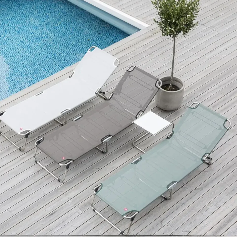 Fiam Seating*Amigo XXL sun lounger, Fabric continente, aluminum frame Grey