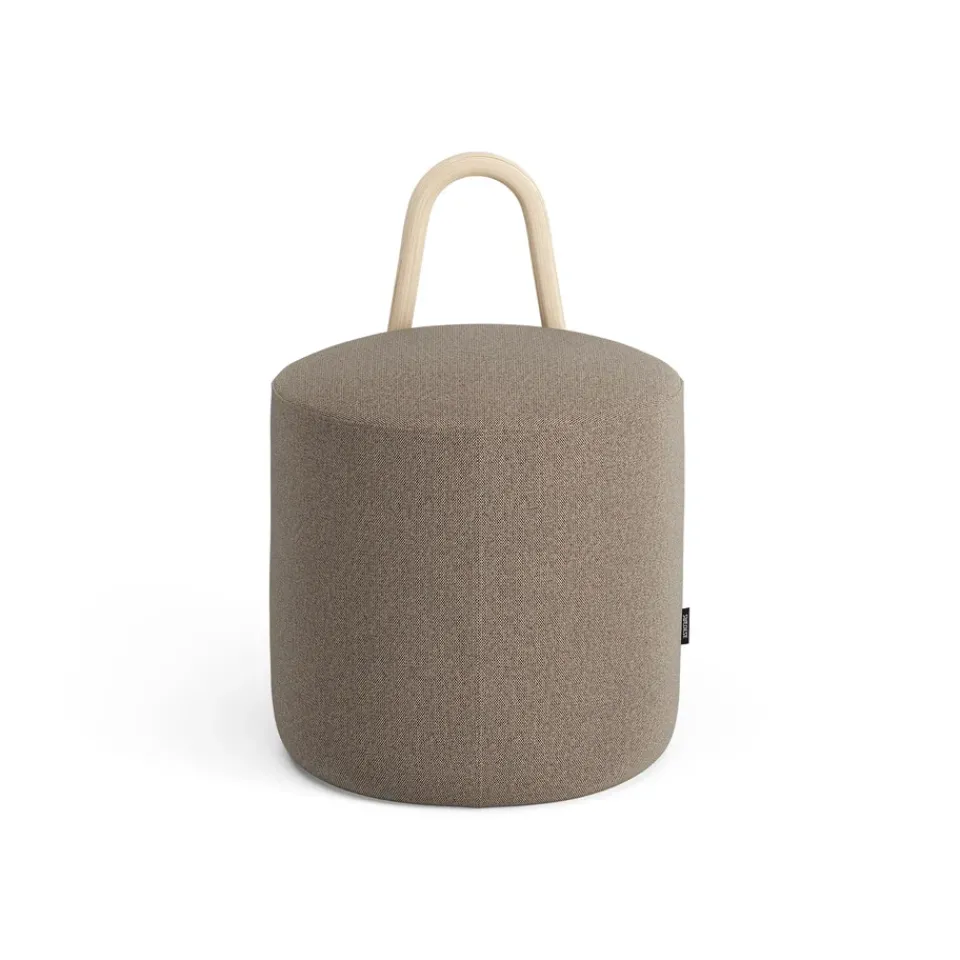 Swedese Sitting Poufs*Amstelle pouf small box natural lacquer, Main Line Flax 23 Beige