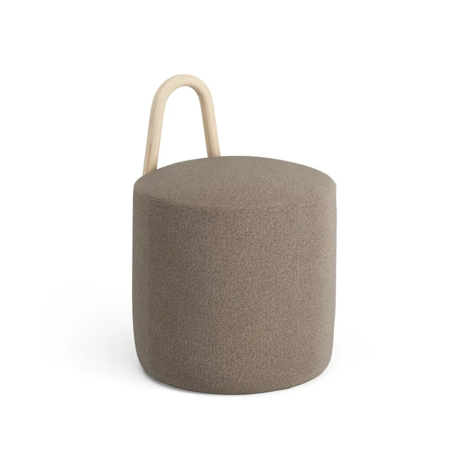Swedese Sitting Poufs*Amstelle pouf small oak natural lacquer, Main Line Flax 23 Beige