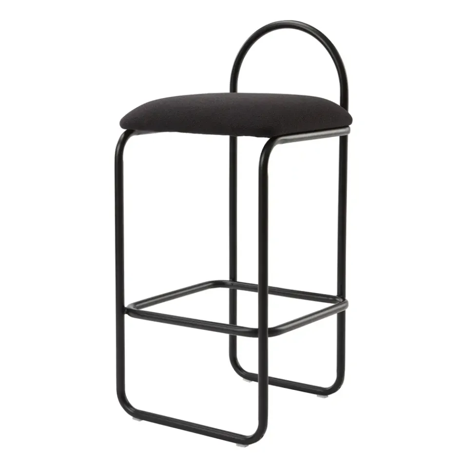 AYTM Bar Stools*Angui bar stool bouclé, Anthracite GreyBlack