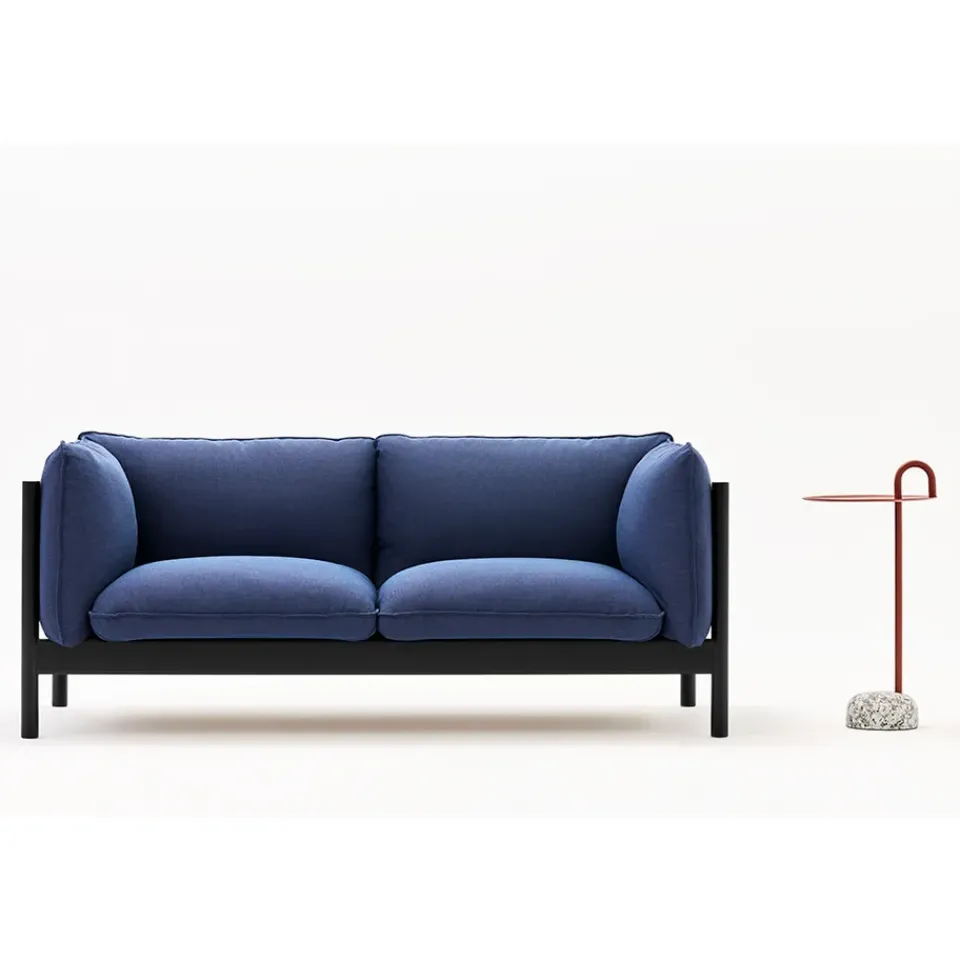 HAY Sofas*Arbour ECO 2-seater sofa, Fabric Vidar 472 mustard-wax-oiled oak frame Yellow