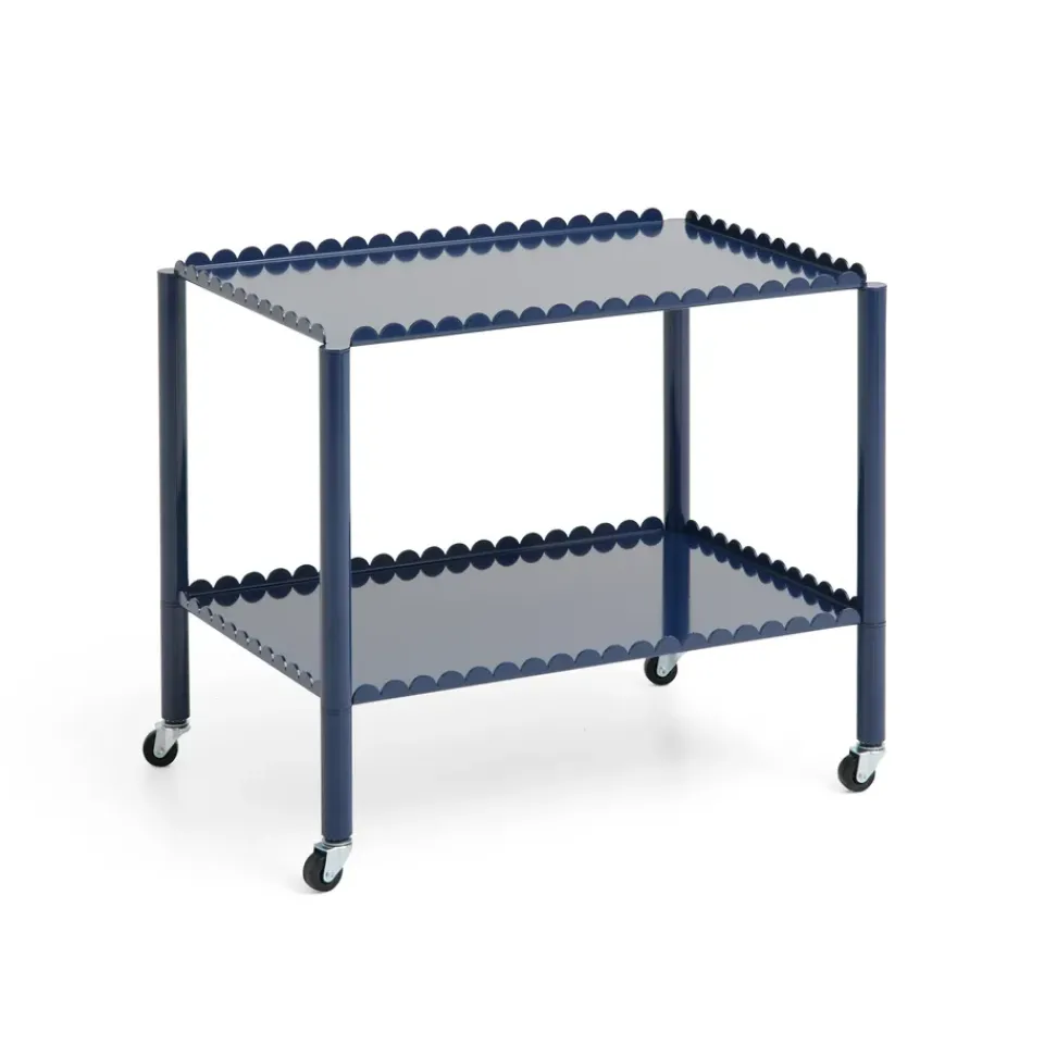 HAY Serving Trolleys*Arcs Trolley Low serving trolley, Steel Blue