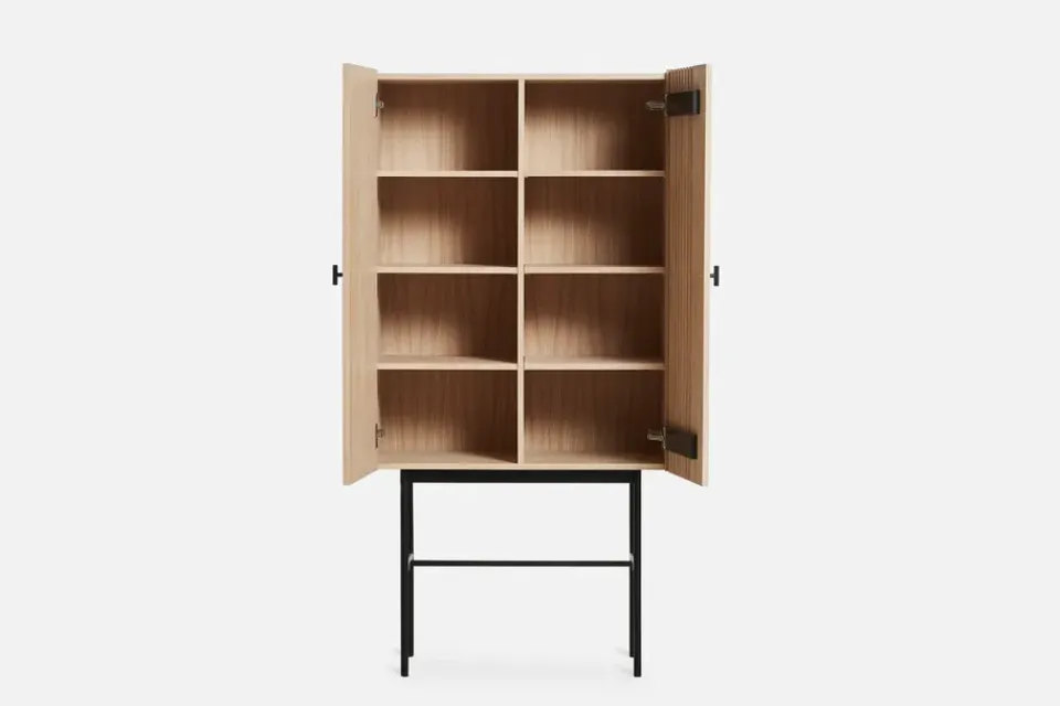 Woud Display & Glass Cabinets*Array cabinet. 80 cm, White pigmented oak BeigeBlack