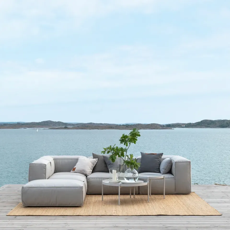 Skargaarden Outdoor Lounge Furniture|Garden Sofas & Garden Benches*Asker modular sofa, Sunbrella Sling light , middle section small Grey