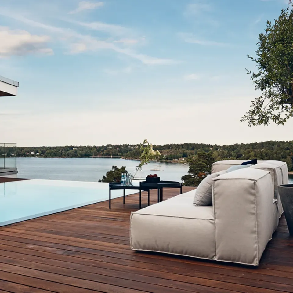 Skargaarden Outdoor Lounge Furniture|Garden Sofas & Garden Benches*Asker modular sofa, Sunbrella Sling taupe , middle section large Beige