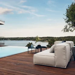 Skargaarden Outdoor Lounge Furniture|Garden Sofas & Garden Benches*Asker modular sofa, Sunbrella Sling light , foot stool Grey