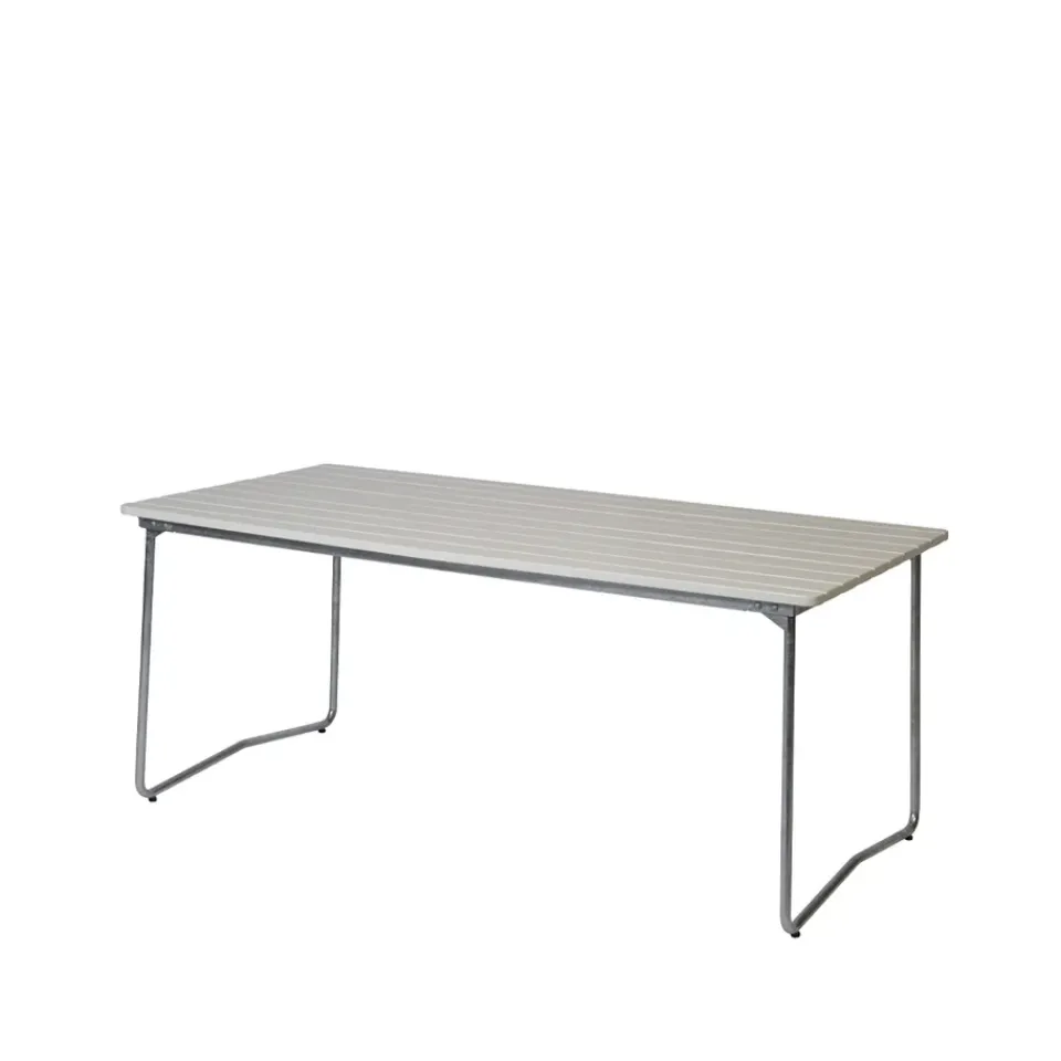 Grythyttan Stålmöbler Table For Outdoor Use*B31 dining table, lacquer oak-hot-dip galvanized White