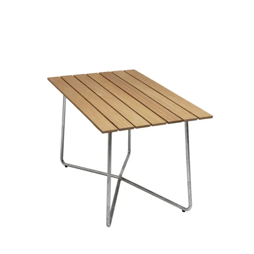Grythyttan Stålmöbler Table For Outdoor Use*B25A table, Oak oil-hot-dip galvanized stand Beige