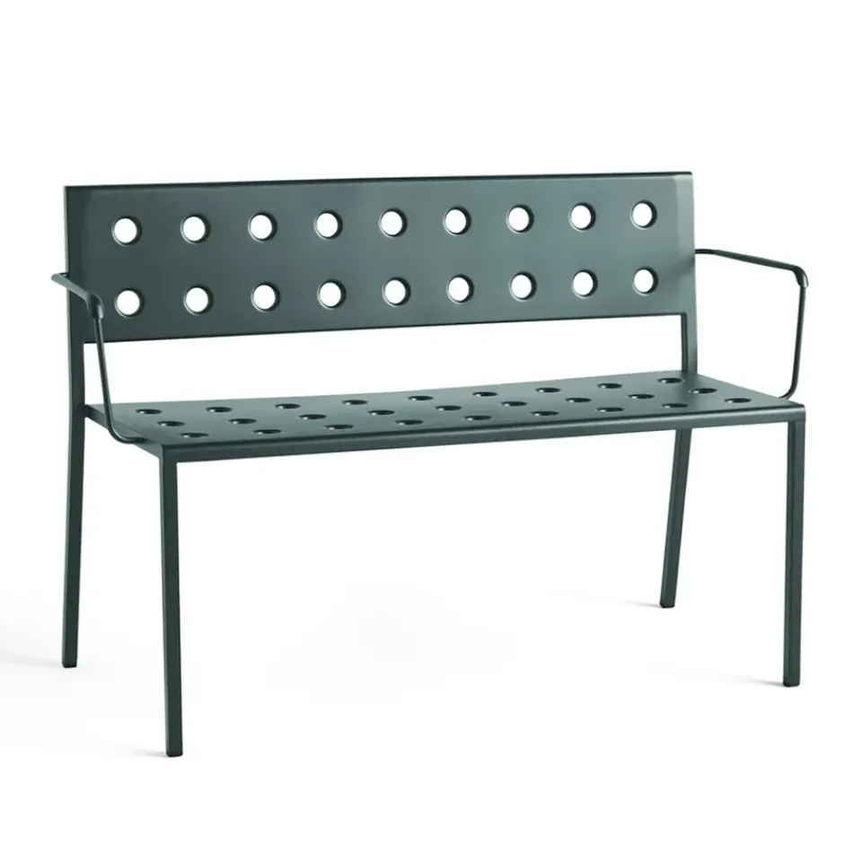 HAY Outdoor Lounge Furniture|Garden Sofas & Garden Benches*Balcony Dining bench with armrest 121x52 cm, Dark forest Green