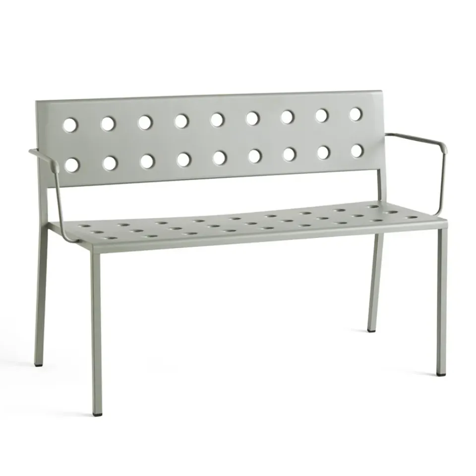 HAY Outdoor Lounge Furniture|Garden Sofas & Garden Benches*Balcony Dining bench with armrest 121x52 cm, Desert Green