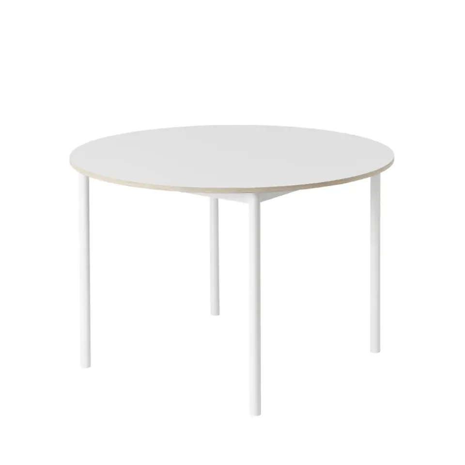Muuto Dining Tables*Base dining table round Ø110 cm, laminate-Plywood- White