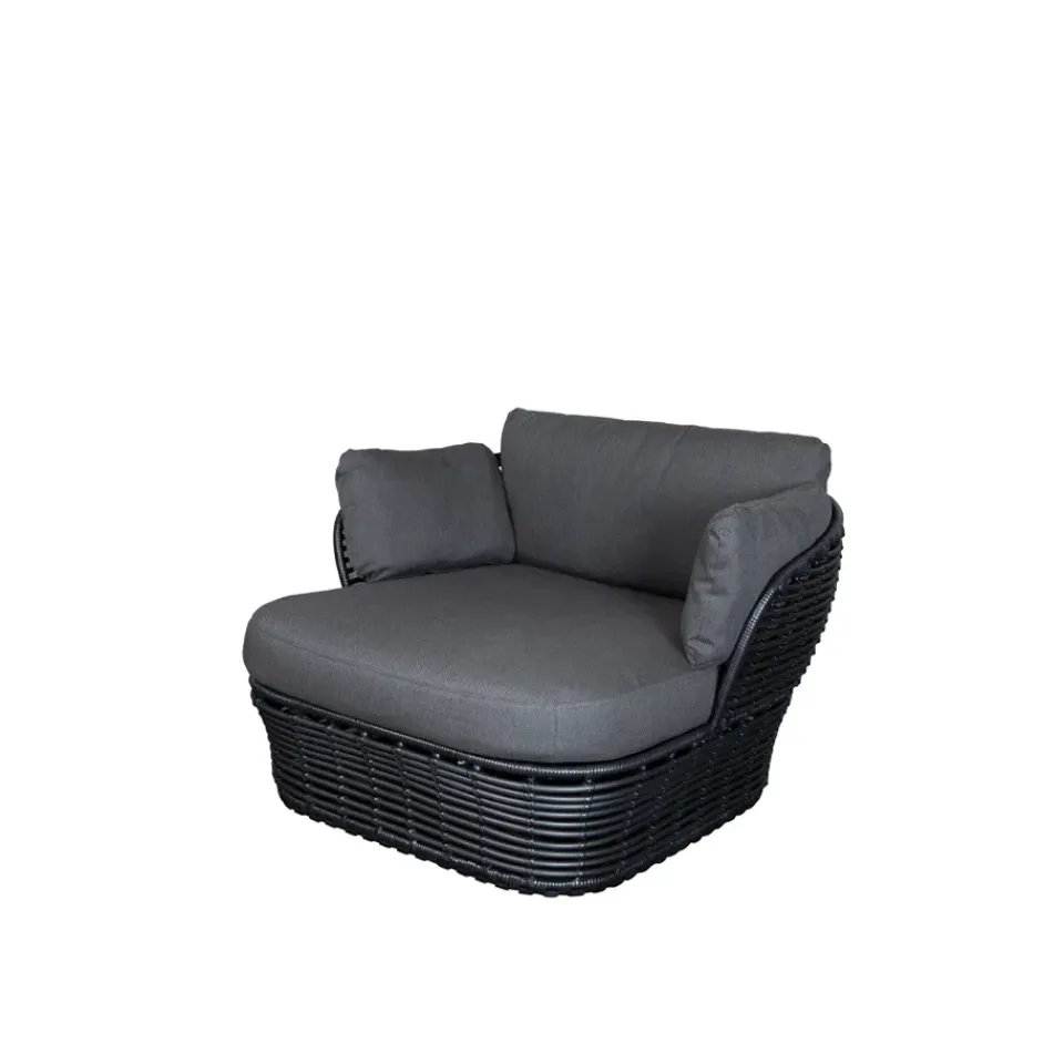 Cane-line Seating|Outdoor Lounge Furniture*Basket lounge armchair, Graphite , incl. cushions Grey
