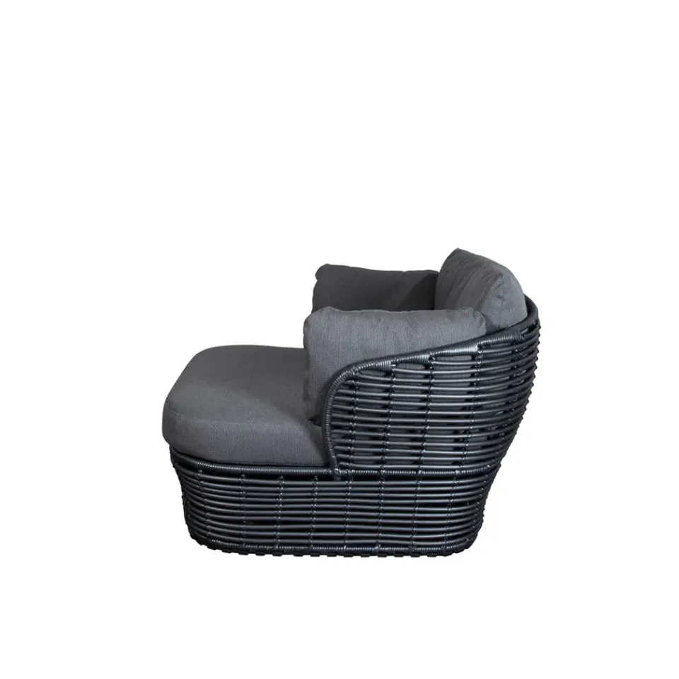 Cane-line Seating|Outdoor Lounge Furniture*Basket lounge armchair, Graphite , incl. cushions Grey