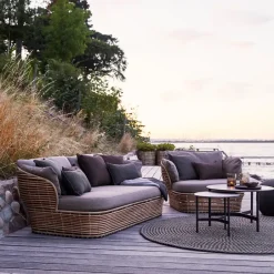 Cane-line Seating|Outdoor Lounge Furniture*Basket lounge armchair, Graphite , incl. cushions Grey