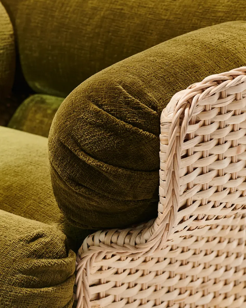 GUBI Armchairs & Footstools|Chairs*Basket lounge chair fully upholstered, Mumble Glamour Group 40-rattan Green