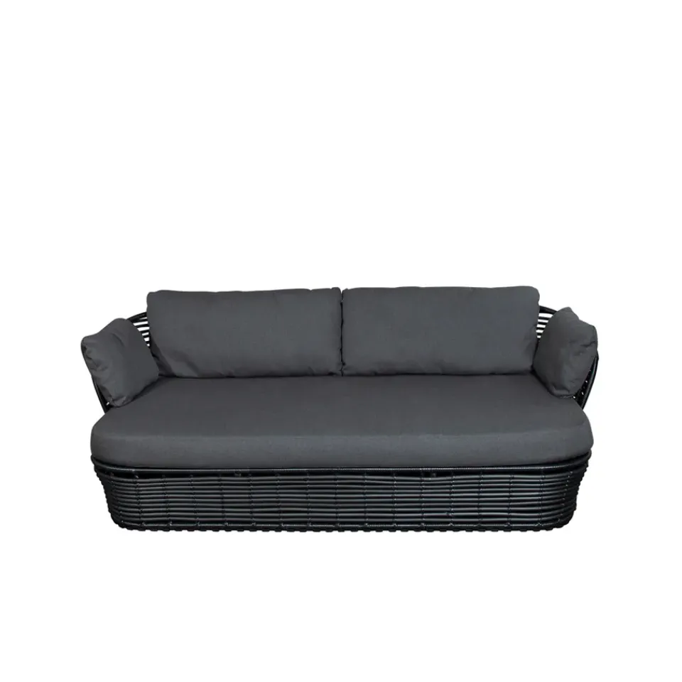 Cane-line Garden Sofas & Garden Benches|Balcony Furniture*Basket sofa 2-seater, Graphic , cushions Grey