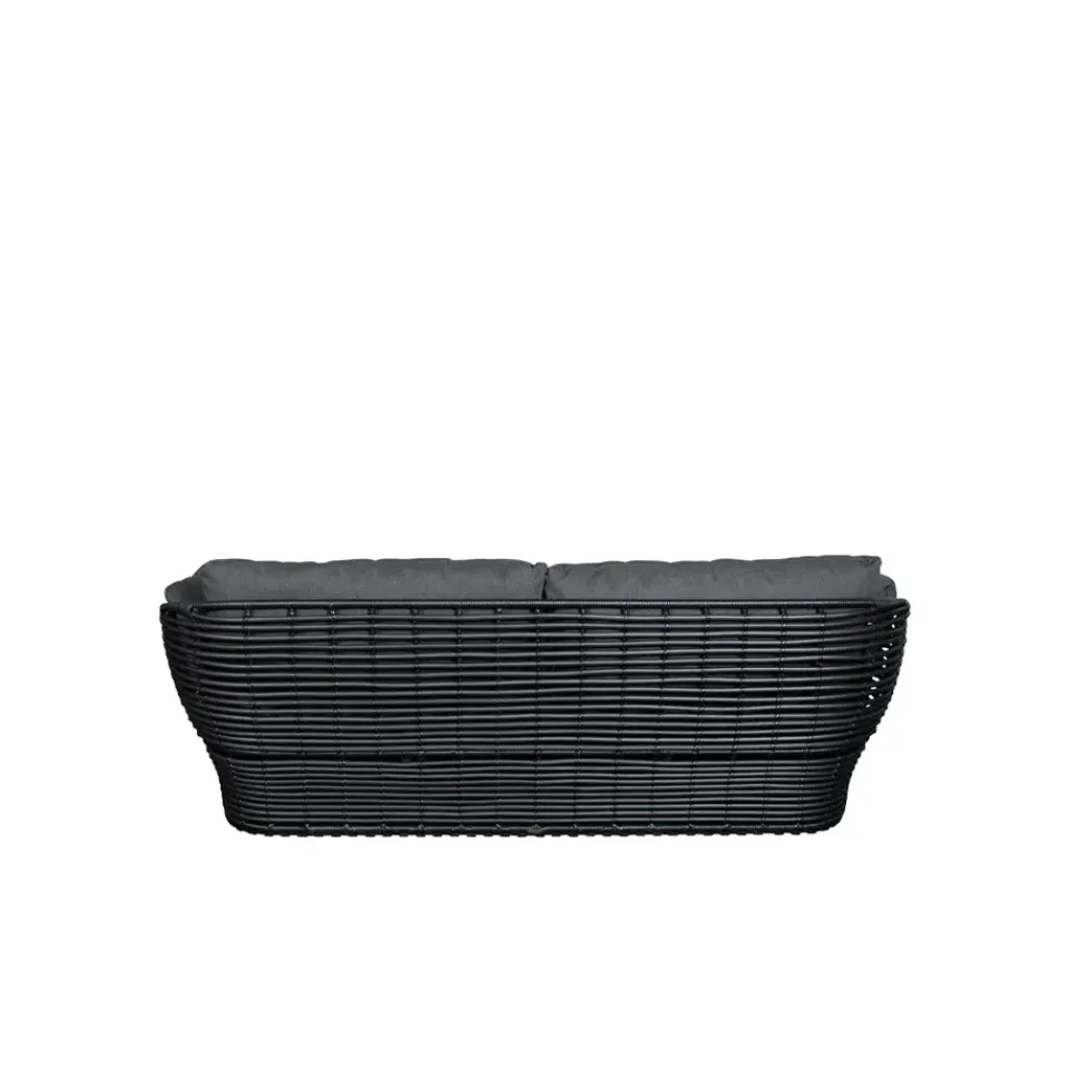 Cane-line Garden Sofas & Garden Benches|Balcony Furniture*Basket sofa 2-seater, Graphic , cushions Grey