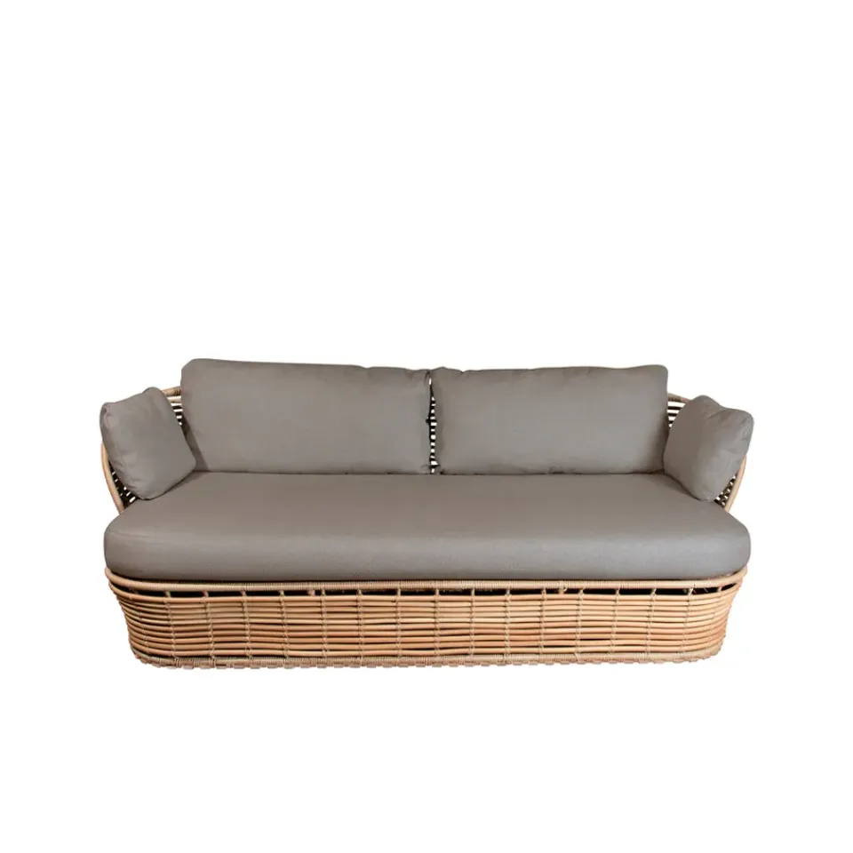 Cane-line Garden Sofas & Garden Benches|Balcony Furniture*Basket sofa 2-seater, Natural, taupe cushions BeigeGrey