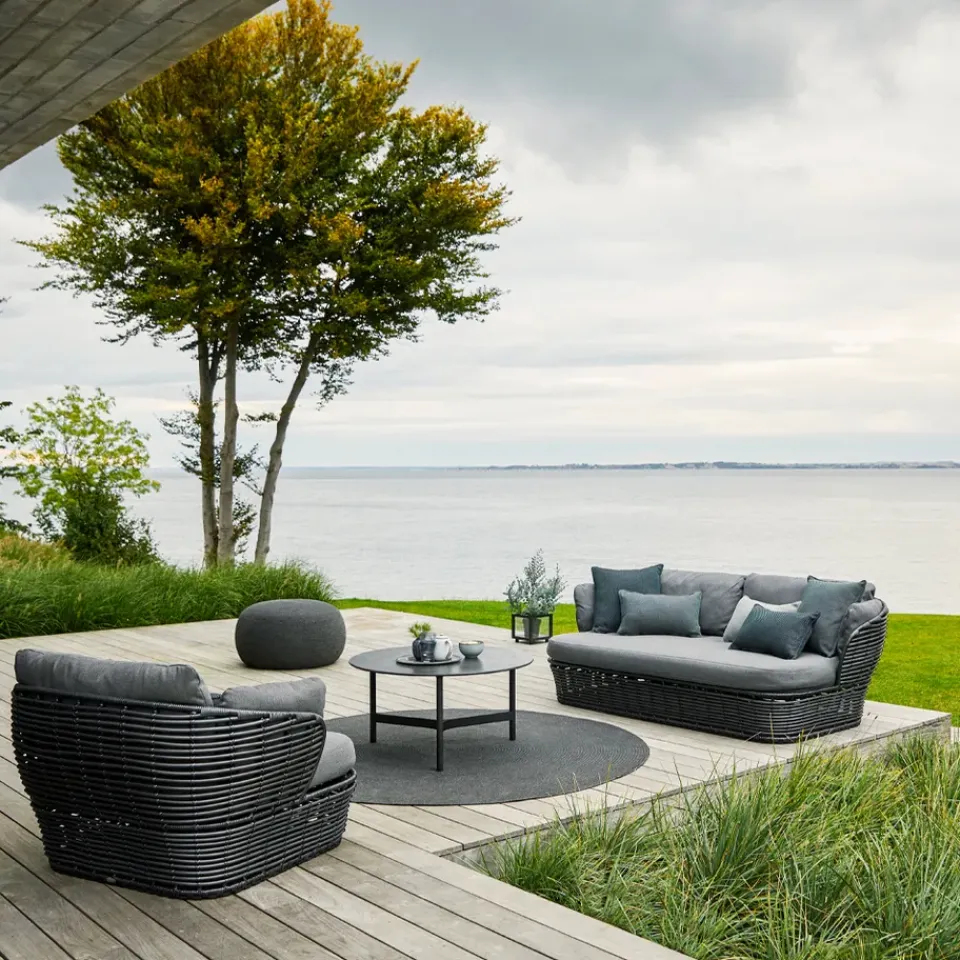 Cane-line Garden Sofas & Garden Benches|Balcony Furniture*Basket sofa 2-seater, Natural, taupe cushions BeigeGrey