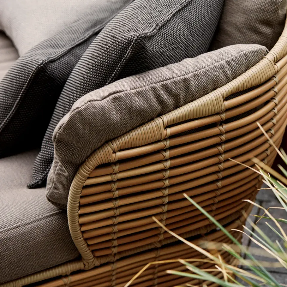 Cane-line Garden Sofas & Garden Benches|Balcony Furniture*Basket sofa 2-seater, Natural, taupe cushions BeigeGrey