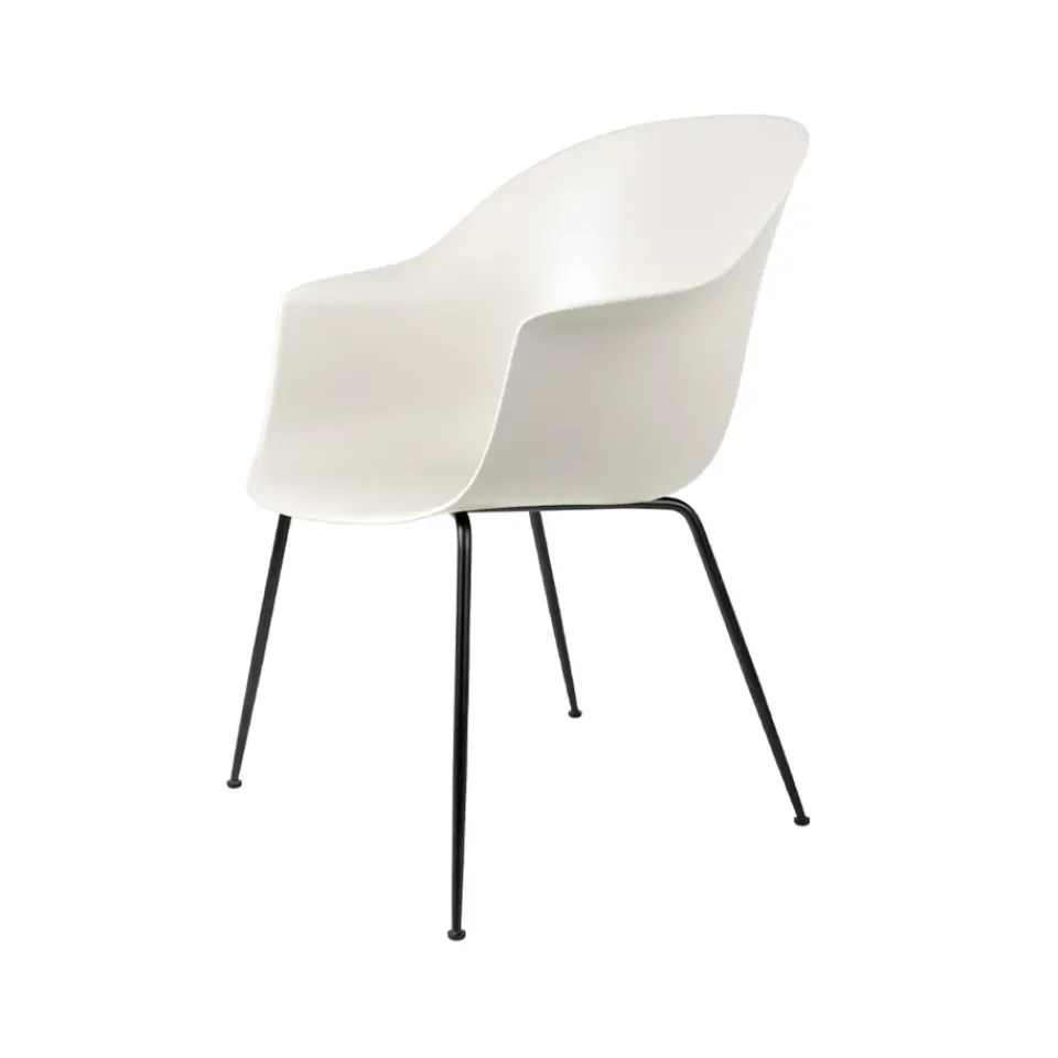 GUBI Chairs*Bat Chair, Alabaster , black steel legs White