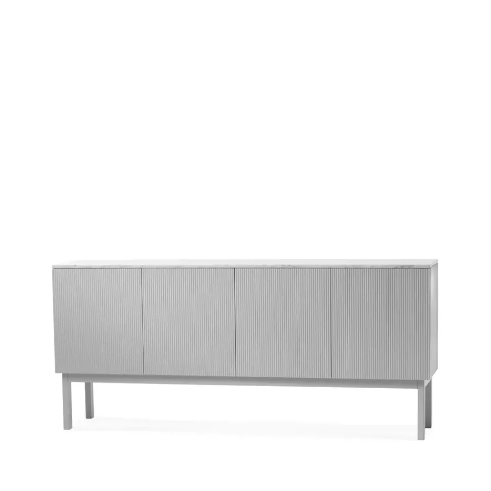 A2 Dressers & Sideboards*Beam side table, Light , light stand, tabletop in carrara marble Grey
