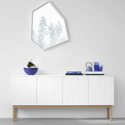 A2 Dressers & Sideboards*Beam side table, Light , light stand, tabletop in carrara marble Grey