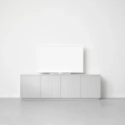 A2 Dressers & Sideboards*Beam side table, Light , light stand, tabletop in carrara marble Grey