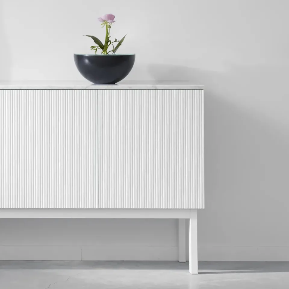A2 T.V & Media Units|Dressers & Sideboards*Beam side table, lacquer, base, tabletop in carrara marble White