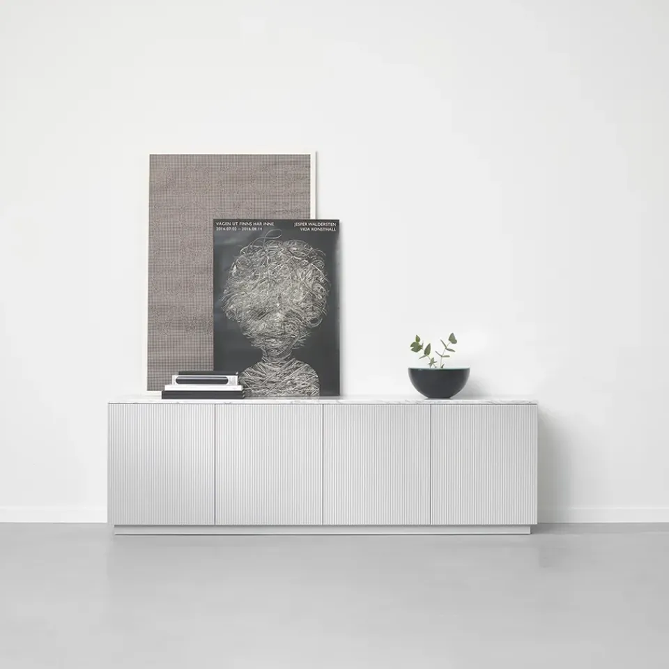 A2 T.V & Media Units|Dressers & Sideboards*Beam side table, lacquer, base, tabletop in carrara marble White