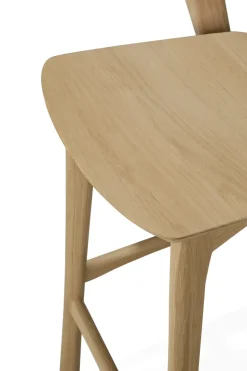 Ethnicraft Bar Stools*Beech bar stool, Lacquered oak, 65 cm Beige