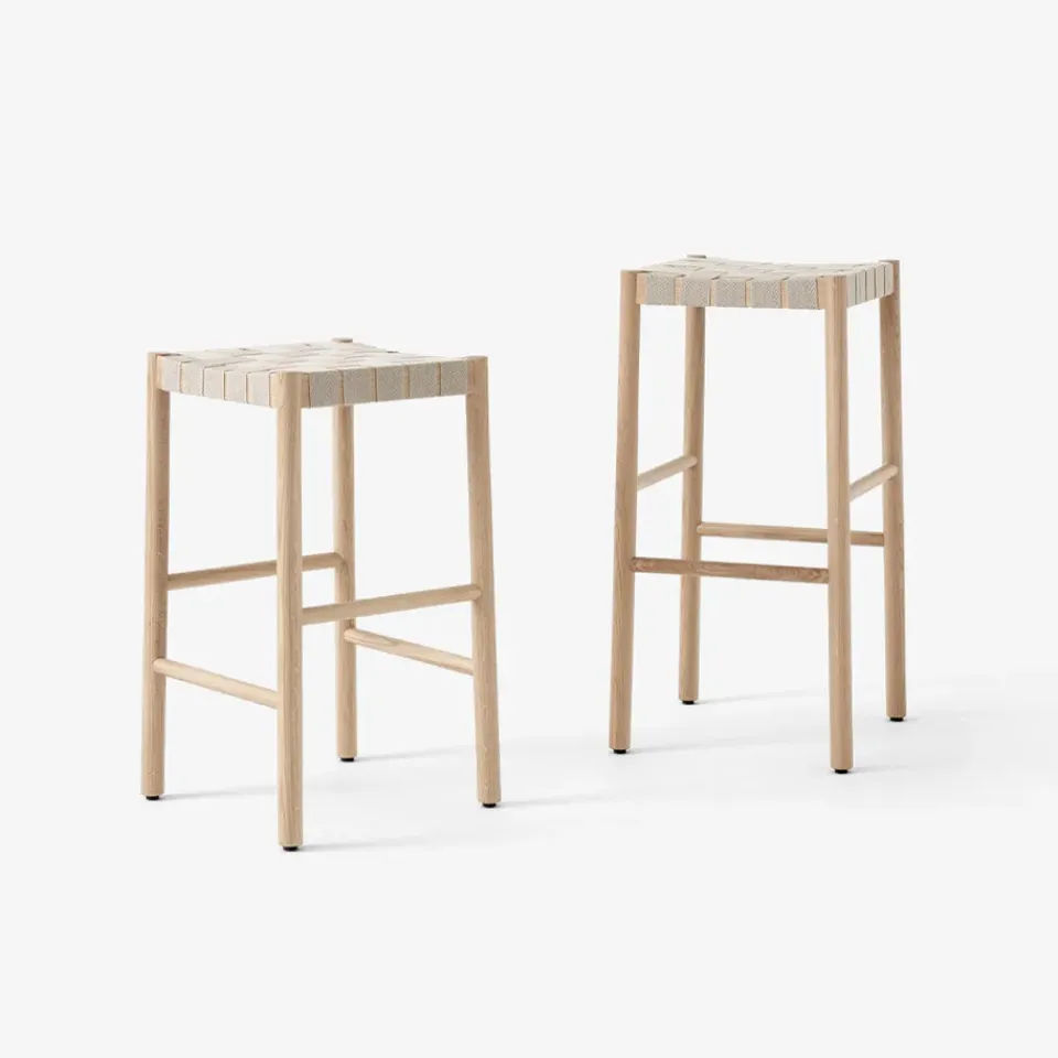 &Tradition Bar Stools*Betty TK8 barstool, , braided linen band seat Black