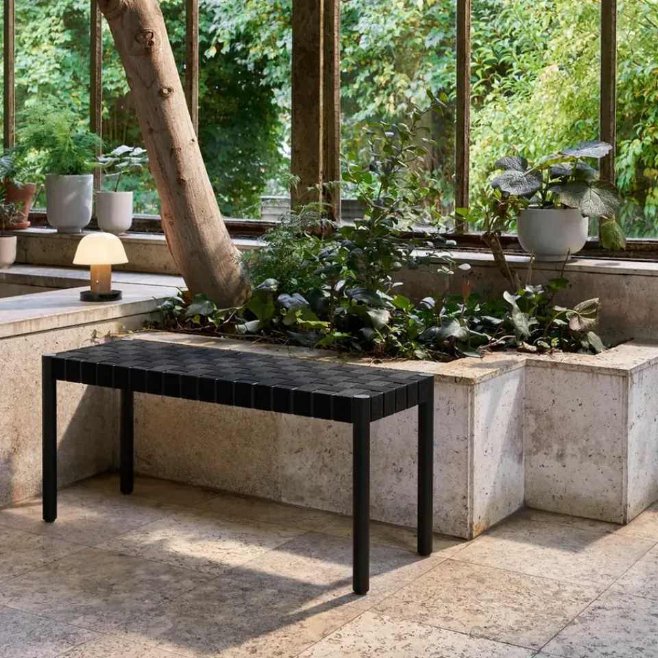 &Tradition Benches*Betty TK4 bench, . natural braided linen seat Black
