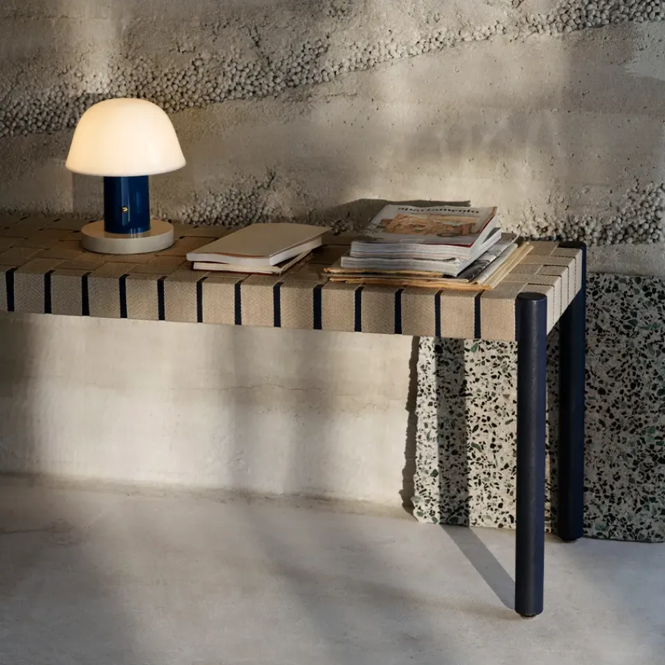 &Tradition Benches*Betty TK4 bench, . natural braided linen seat Black