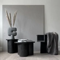 101 Copenhagen Side Tables*Big Foot side table low Ø65 cm, Coffee BrownBlack