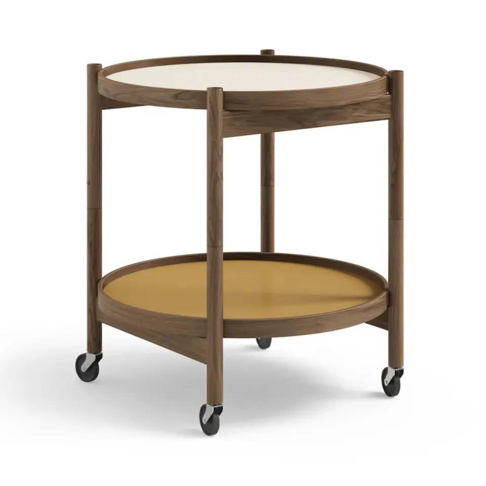 Brdr. Krüger Side Tables*Bølling Tray Table model 50, Sunny, smoke oiled oak stand Yellow