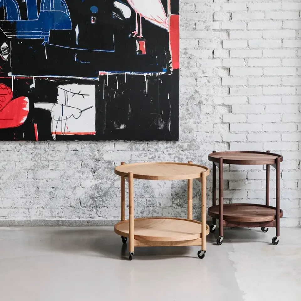 Brdr. Krüger Side Tables*Bølling Tray Table model 60, Base, oiled beech stand Black