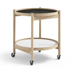 Brdr. Krüger Side Tables*Bølling Tray Table model 50, Base, untreated oak stand Black