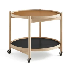 Brdr. Krüger Side Tables*Bølling Tray Table model 60, Clay, oiled beech stand Orange