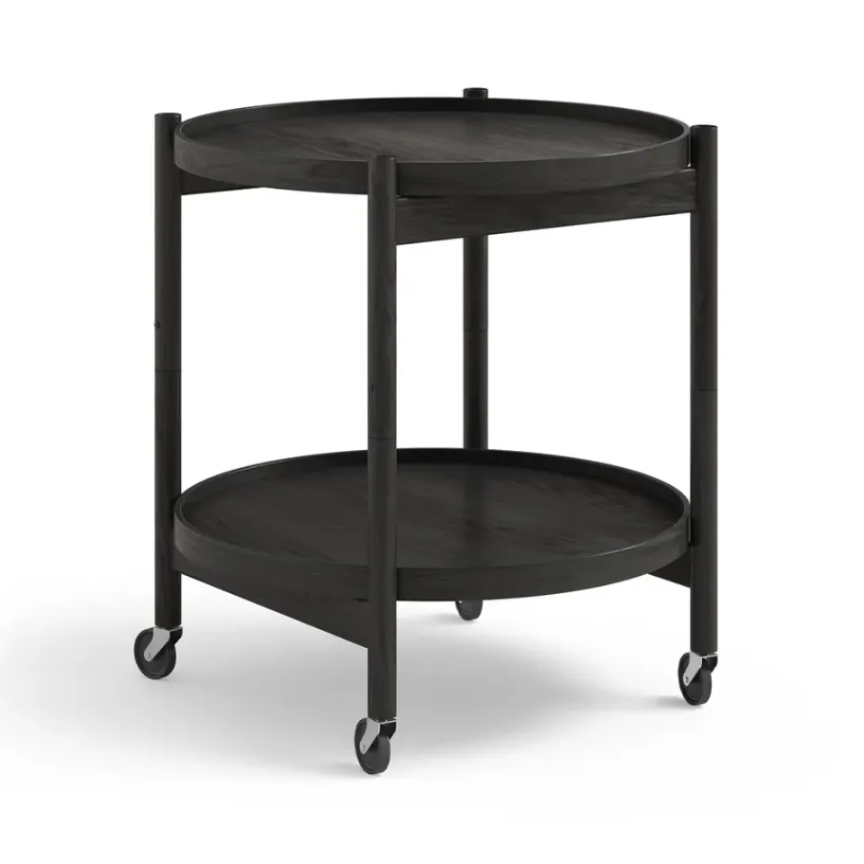 Brdr. Krüger Side Tables*Bølling Tray Table model 50, Oak lacquered, lacquered oak stand Black