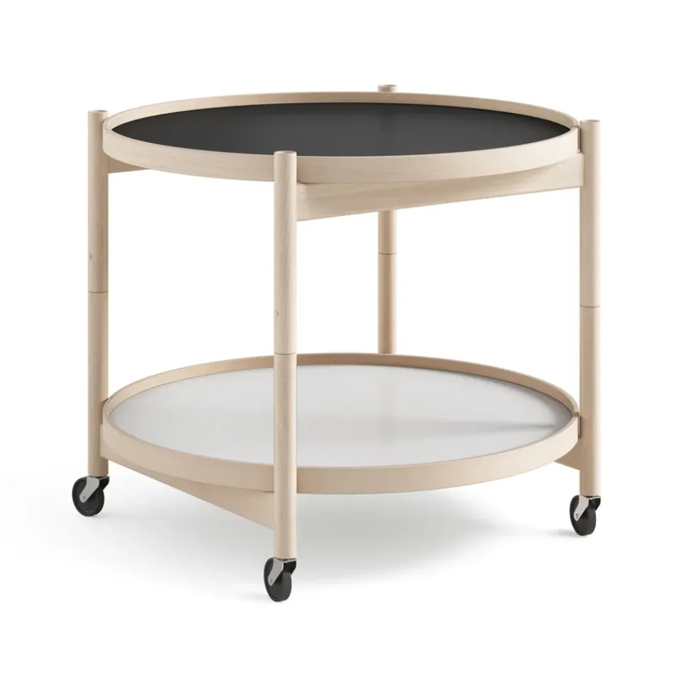 Brdr. Krüger Side Tables*Bølling Tray Table model 60, Base, untreated beech stand Black