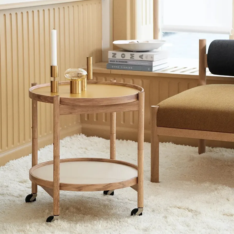 Brdr. Krüger Side Tables*Bølling Tray Table model 50, Oiled beech, oiled beech stand Beige