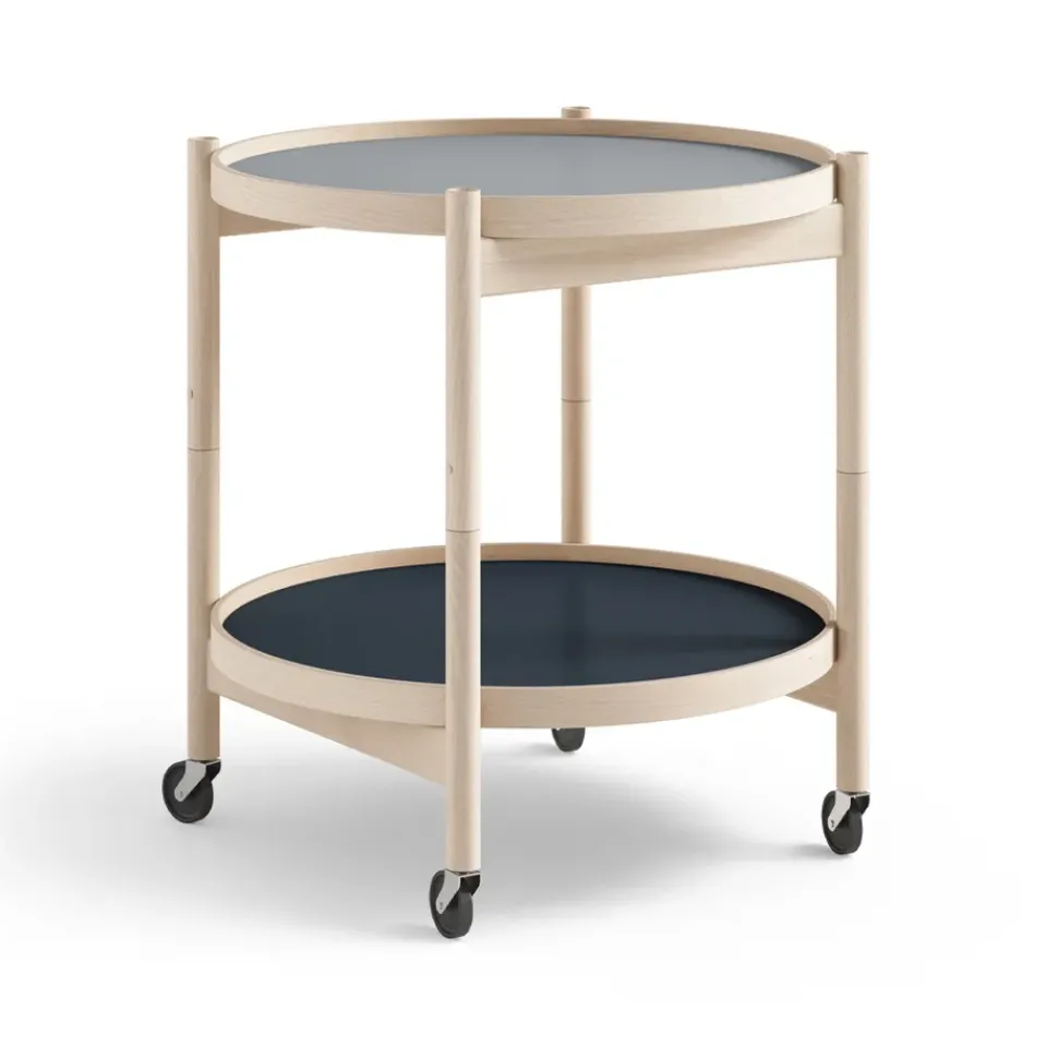 Brdr. Krüger Side Tables*Bølling Tray Table model 50, Water, untreated beech stand Blue